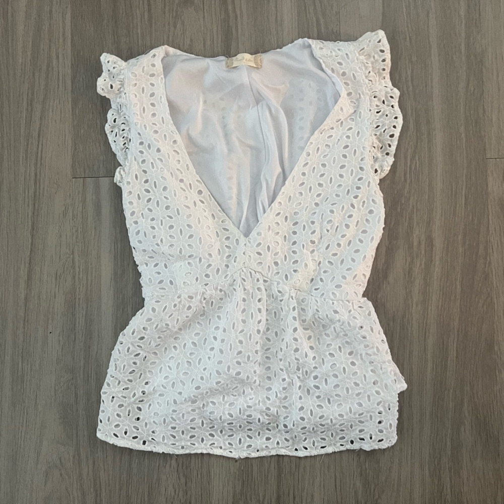 Altar'd State White Eyelet Blouse small